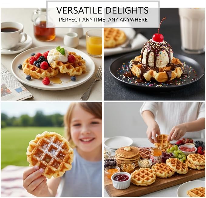 Silicone Waffle Molds Pan, 6-Cavity Round Non-Stick Baking Mold Tray for Muffin Biscuit Chocolate Dessert, Gray, 9.9 x 6.7 x 0.8 inches