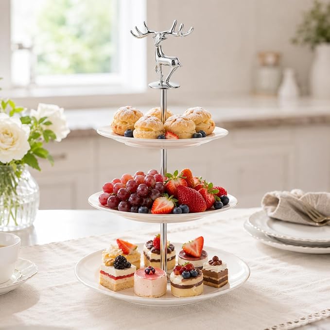 3 Tier Cake Stand Hardware Tiered Tray Plate Hardware Kit Heavy Metal Holder Fruit Plate Stand Food Plate Stand