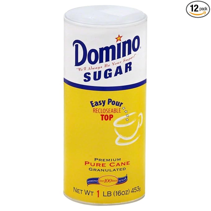 Domino Premium Pure Cane Granulated Sugar Canister (Pack of 12)