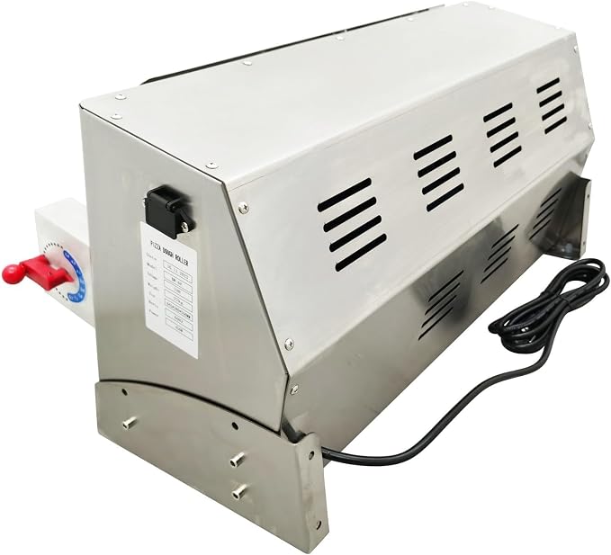 Electric Pizza Dough Roller Sheeter, Automatic Pizza Dough Press Machine, Commercial 4-19” Pastry Press Making Machine 450W 110V