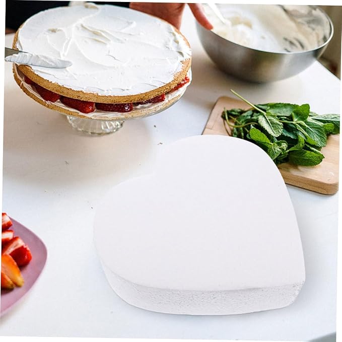 STOBAZA Cake Heart Shaped Model for Wedding Display and Decorating Lightweight Fake Cake for Crafting and Photography for Celebrations and Events