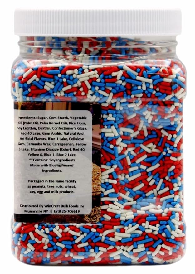 Patriotic Sprinkle Mix || Red - White - Blue Jimmies || Edible Baking Decoration (All American)