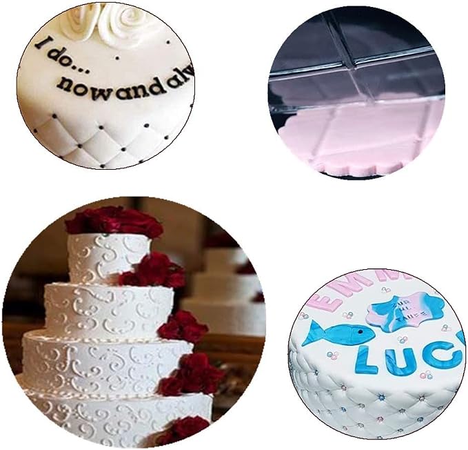 8 Pcs Embossing Mat, Fondant Impression Mat for Cake Decorating Clear Plastic Cake Decorating Tool