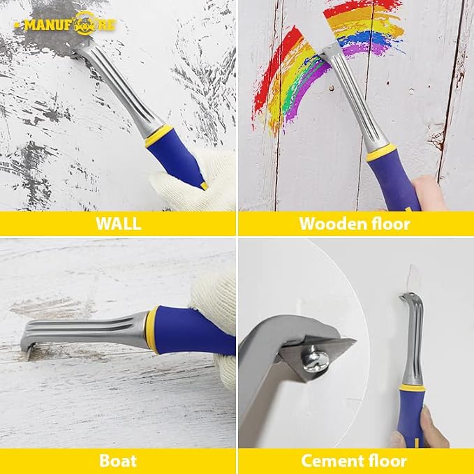 MANUFORE 3pcs Carbide Paint Scraper Blades Tungsten Steel Round, Triangular and Drop Shaped Blades for Removing Paint, Glue, Grout