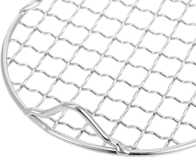 ULTECHNOVO 5.11" Small Round Cooling Rack, Food-Grade Stainless Steel Air Fryer Rack with 0.9" Legs for Baking & Grilling, Mini Wire for Toaster Oven & Ceramic Stove, Dishwasher Safe