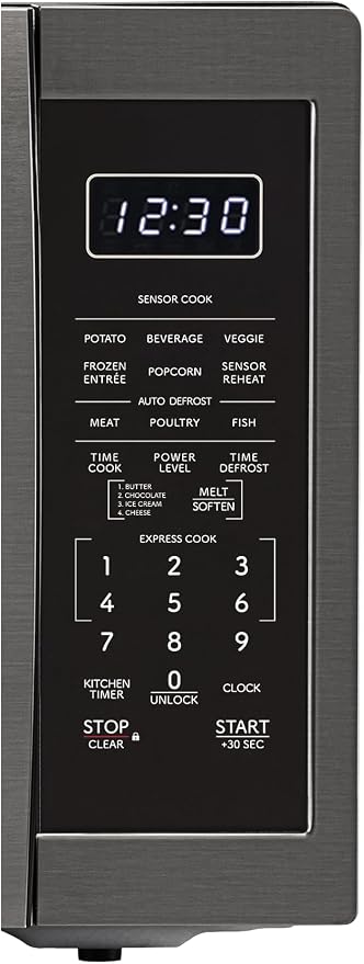 SHARP Countertop Microwave Oven with Removable 12.4" Carousel Turntable, 1.4 Cubic Feet, 1100 Watt, Black Stainless Steel
