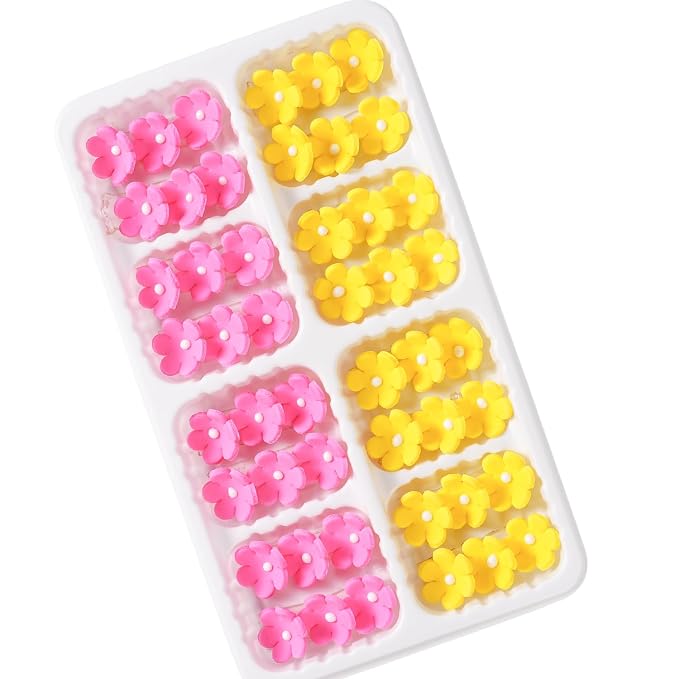 Edible Flowers Cake Decorations 48 Count Pink Yellow Blossoms Royal Icing Decorations Daisy Sugar Wedding Flowers for Baking Cupcakes Ice Cream Waffles Cookies Birthday Cake