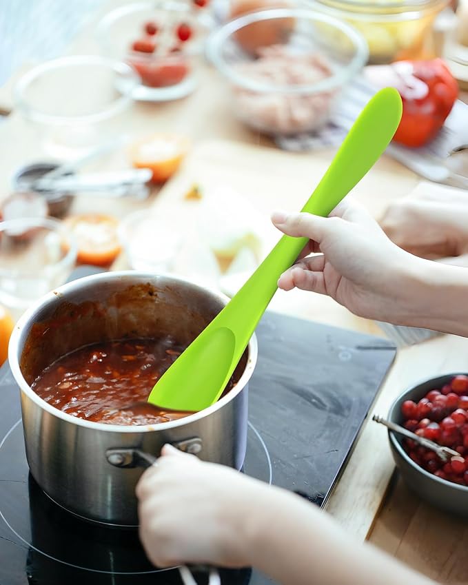 2-Pack Double-Headed Silicone Spatula Spoon, Nonstick Safe, Seamless | Scraping & spreading dual-use. Matte, BPA-free. For cooking, baking, mixing. Gentle on nonstick pans. No buildup.