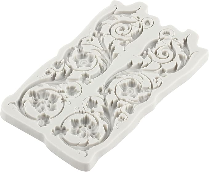 Baroque Style Curlicues Scroll Lace Fondant Silicone Mold Filigree Mold For Sugar Cake Decorating Cupcake Topper Gum Paste Polymer Clay