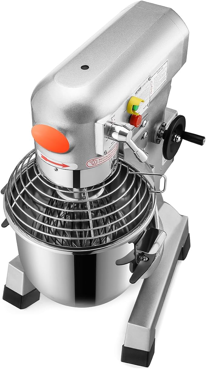Happybuy 30Qt Commercial Food Mixer with Timing Function, Commercial Mixer 1250W Stainless Steel Bowl Heavy Duty Electric Food Mixer Commercial with 3 Speeds Adjustable, Perfect for Bakery Pizzeria