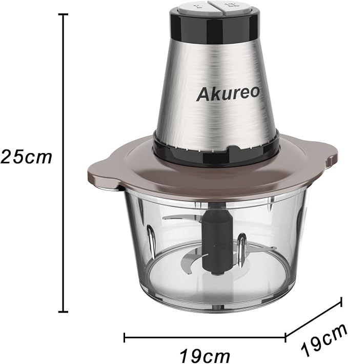 Kitchen in the Box Mini Food Processors, Electric Food Chopper with Meat Grinder & Vegetable Chopper - 2 Sets of Bi-Level Blades for Fruits/Meat/Nuts