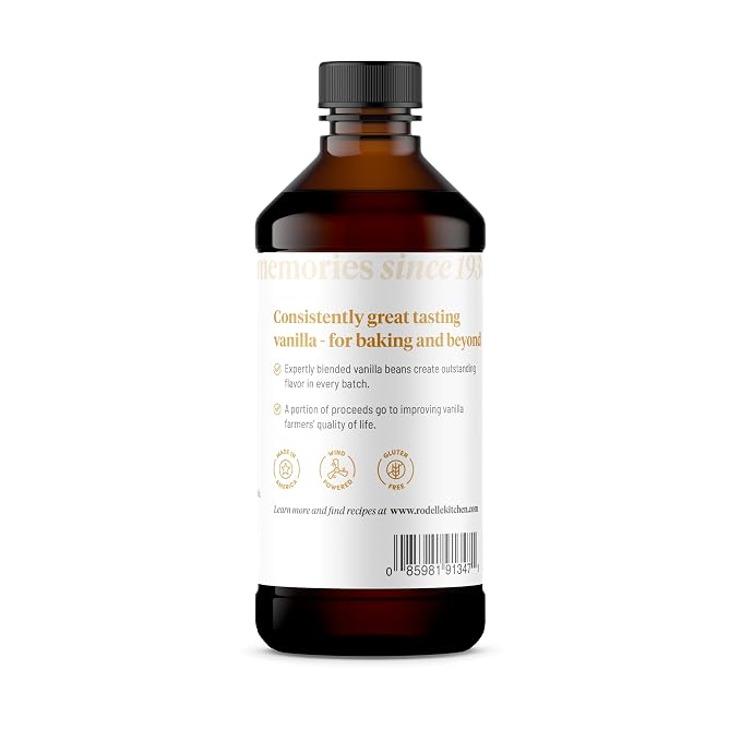 Rodelle Gourmet Pure Vanilla Extract, Baking & Cooking, Made in USA, 8 Fl Oz.