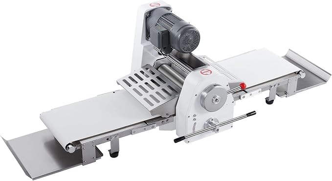 VEVOR Commercial Dough Sheeter Machine, 15.7-Inch Reversible Puff Pastry Sheeter and Fondant Roller, Electric Dough Roller 0-1.4" Adjustable Thickness, Folding Dough Sheeter for Bakeries, Pastries