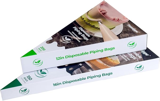 Disposable Piping Bags, Biobased Cake Decorating Bags, Eco-Friendly Pastry Bags, 12 Inch, Anti-Burst, Pack of 200