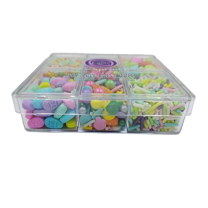 Easter Sprinkles for Cake Decorating, Spring Rainbow Sprinkles, Edible Bunny Carrot Sprinkle with Easter Egg Jimmies Nonpareils Sugar Pearl Mix for Baking Cookies Ice Cream Topping Cake Cupcake Toppers