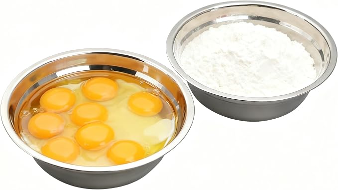 Zopnny 4 Pcs Stainless Steel Mixing Bowls, Metal Nesting Mixing Bowl, 9.3 Inch Mirror Polish Bowls for Meal Prep, Cooking, Baking, 2.3 Quart