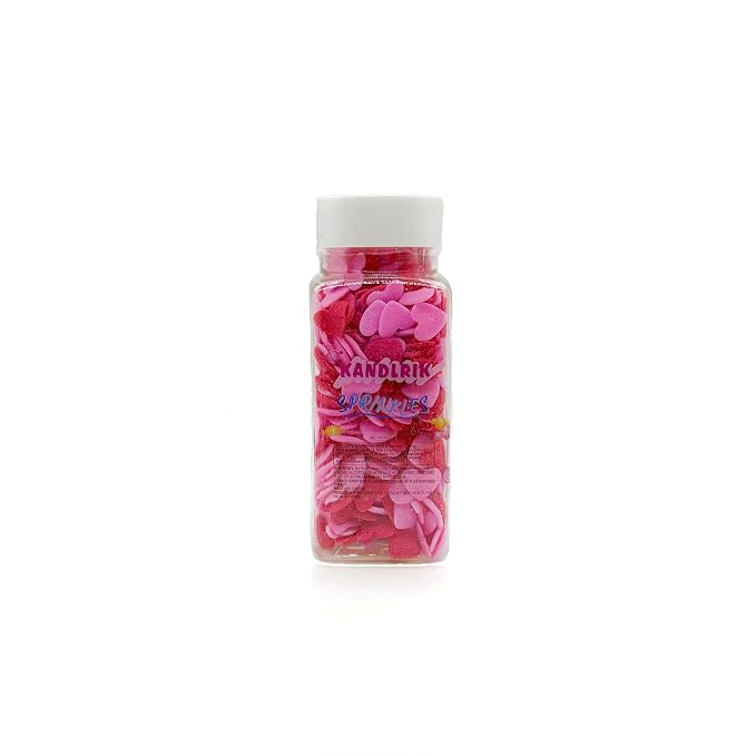 Red & Pink Heart Confetti Sprinkles Edible Heart Cake Decorating Cake Decorations Cupcake Toppers Cookie Decorating Perfect for Cakes, Cupcakes, Desserts Toppings 3OZ