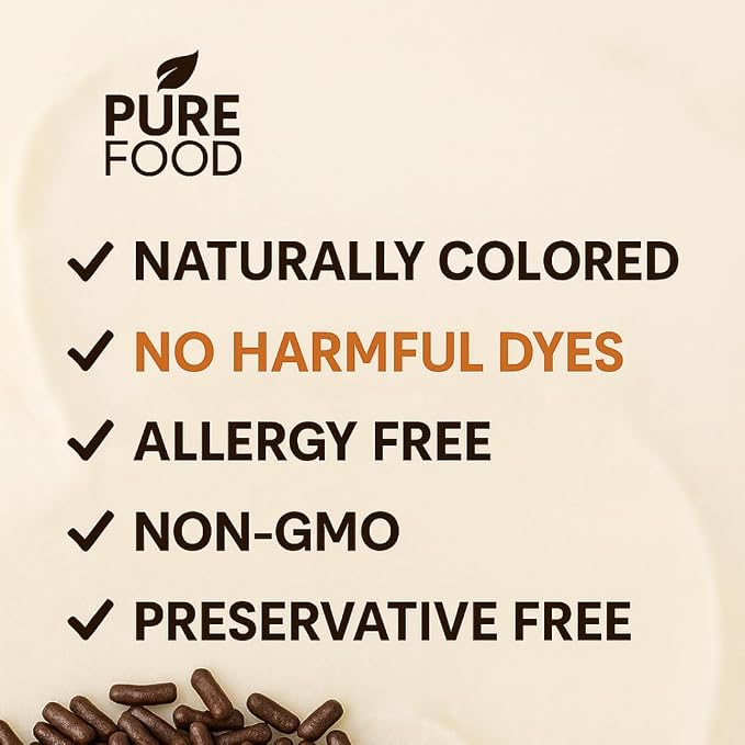 Pure Food By Estee Natural Chocolate Sprinkles, 5oz | Vegan | Dye Free Chocolate Jimmies for Baking | Natural Colors | Soy Free, Gluten Free, Dairy Free, Nut Free