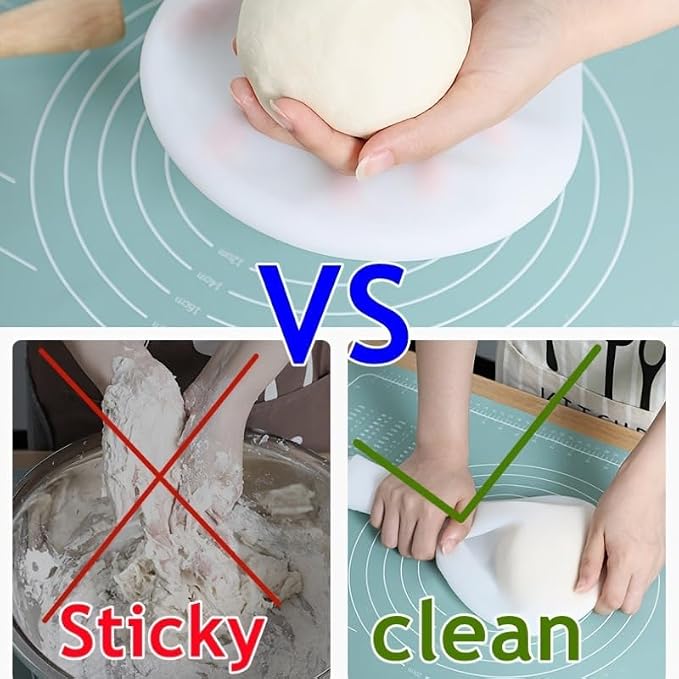 3-in-1 Adjustable Rolling Pin with Handle | 4 thickness rings (2-10mm) | Includes mat & kneading bag | Ergonomic 304 steel | Dishwasher safe | For pizza, pastry, cookies