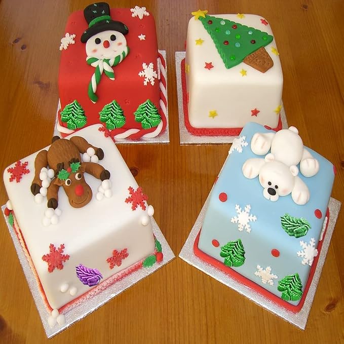 15PCS Christmas Piping Tips - Russian Icing Nozzles with Snowman, Snowflake, Christmas Tree, Santa Claus Patterns for Cupcake & Birthday Party