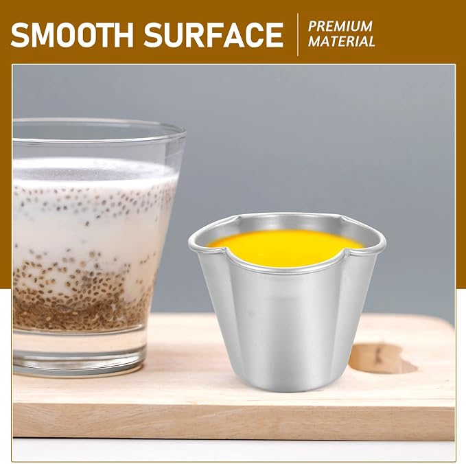 SHERCHPRY 6Pcs Pudding Molds Aluminum Baking Cups Cupcake Mould Muffin Tin Nonstick Pudding Pan Egg Tart Molds Baking Tool for Kitchen Mini Pie Tins