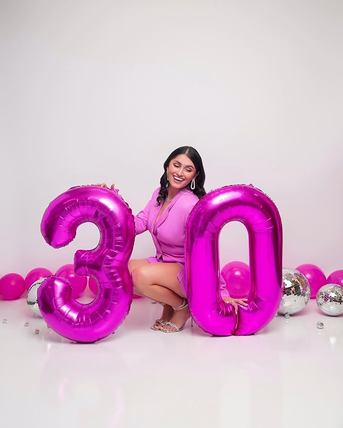 Rosy Purple 5 Balloon, Number Balloons 40 Inch, 5th Birthday Balloon Decorations, Rosy Purple Party Supplies, 5 Number Balloons, Number 5 Balloon