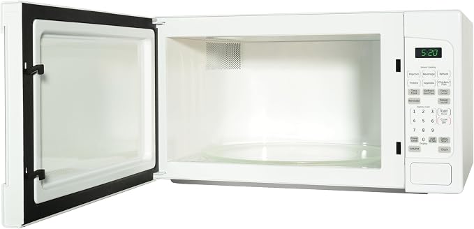 GE Countertop Microwave Oven,1, 200-watt Capacity, 2.0 Cubic Ft., 6 Auto Cooking Settings, Child-Lock Technology, Kitchen Essentials for Countertop, Dorm Room or Apartment, White, GCST20S1WWW
