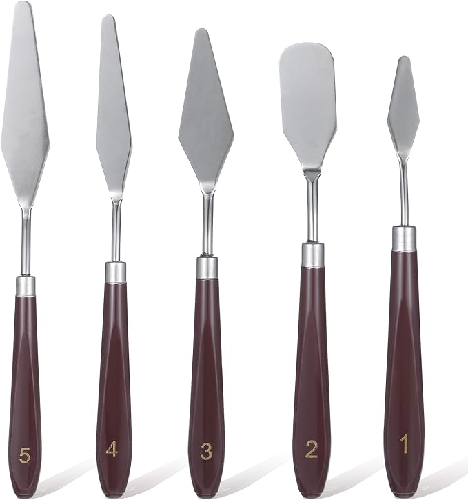 5 Pcs Cake Spatula Stainless Steel Cake Decorating Spatula Cakes Apatula Palette Knife Icing Frosting Cream Spatulas Baking Pastry Tool For Frosting Fondant Chocolate