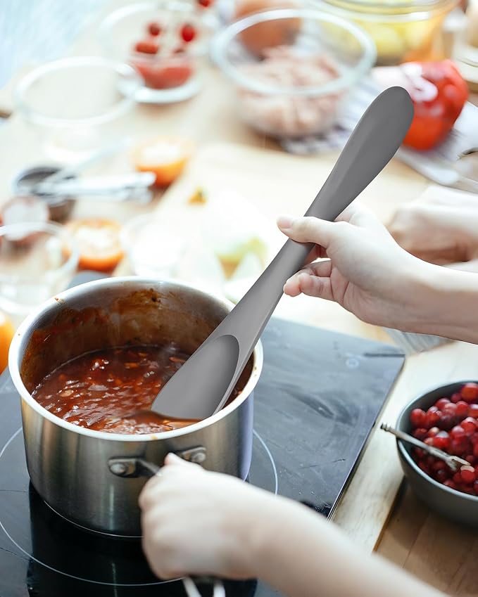 2-Pack Double-Headed Silicone Spatula Spoon, Nonstick Safe, Seamless | Scraping & spreading dual-use. Matte, BPA-free. For cooking, baking, mixing. Gentle on nonstick pans. No buildup.