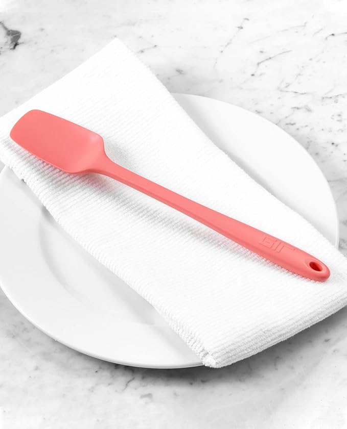 GIR: Get It Right Premium Seamless Spoonula - Non-Stick Heat Resistant Silicone Scraper Spatula - Perfect for Mixing, Serving, Scraping, Stirring, and More - Mini - 8 IN, Red