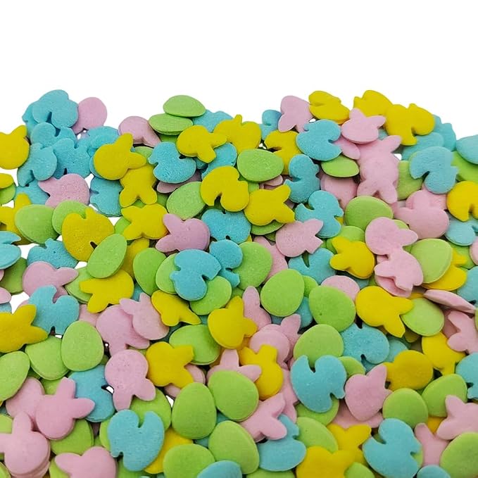Homankit Easter Sprinkles for Cake Decorating, Colorful Confetti Sprinkles, Edible Easter Egg Bunny Duck Sprinkle for Cupcake Toppers Baking Cookie Ice Cream Dount Dessert Decoration 2.82oz