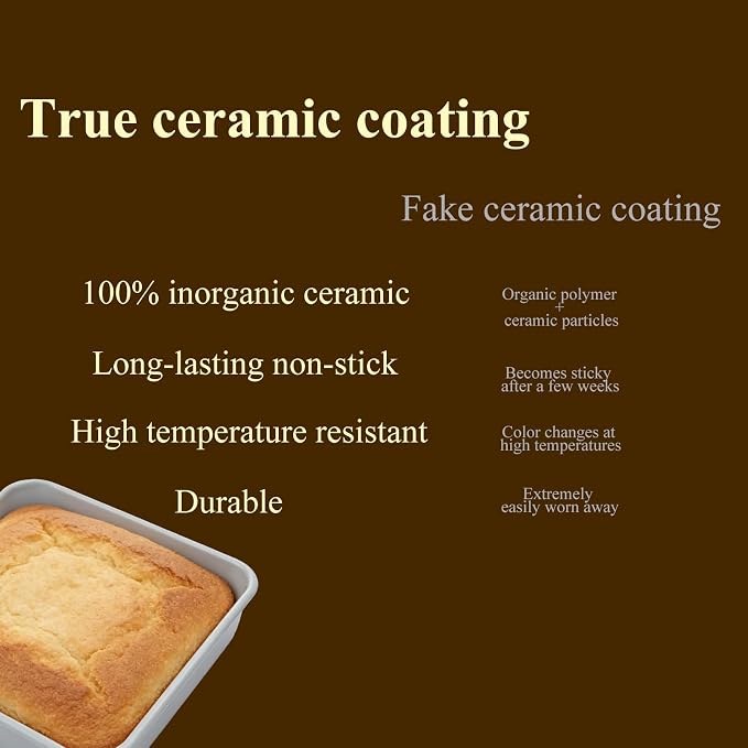 Non-Stick Square Cake Pan Ceramic Square Baking Pan 9x9 | Non-Toxic Inorganic Ceramic Coating, Warp-resistant, Ideal for Sourdough, Meatloaf, and Brownies Housewarming Gift