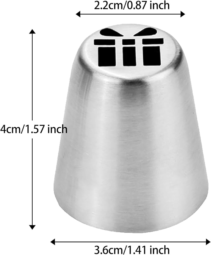 3PCS Christmas Russian Icing Tips Set, Stainless Steel Piping Nozzles for Cake, Cupcake Cookie Decorating – Includes 3 Creative Festive Frosting Tips with Christmas Designs