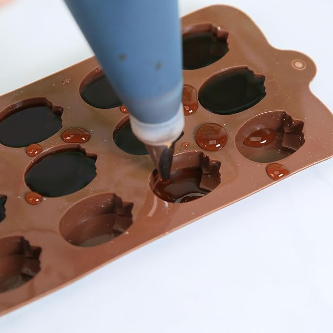 Mini Flower Chocolate Molds, 2 Pcs Silicone Molds with Tulip Shapes for Making Chocolate/Candy/Gummy/Jelly, Food Grade Candy Mold with 12 Cavities Mini Tulips for Fruit Snacks