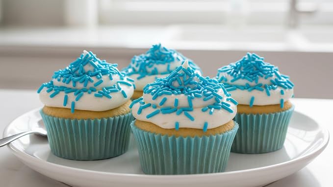 NCS Blue Jimmies Edible Sprinkles – Cupcake, Cake & Cookie Decorations, 7 oz