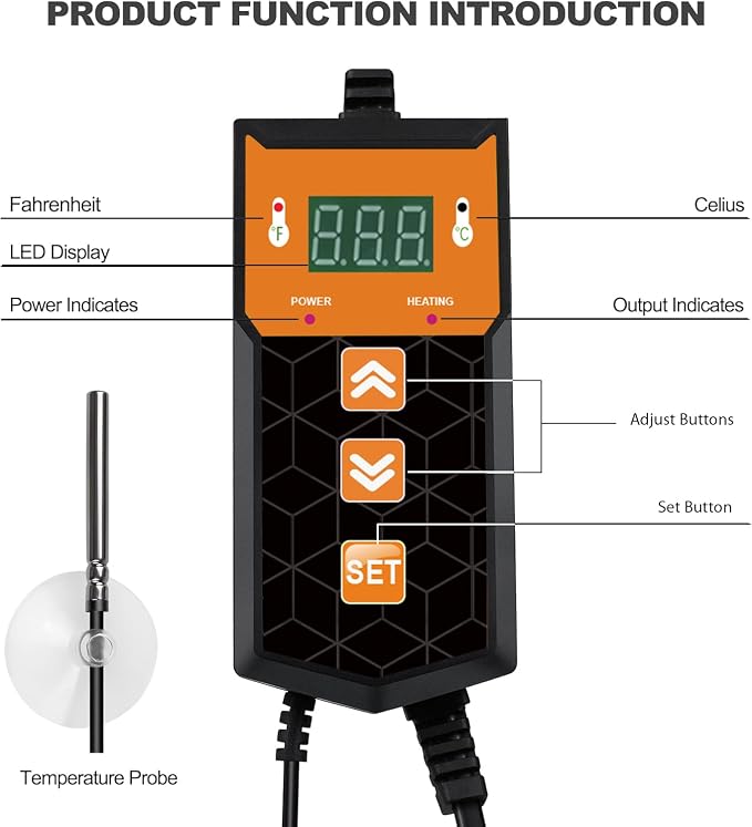 Brewing Heat Pad Sourdough Proofing Heat Mat with Temperature Controller Auto Off Timer for Home Beer Brewing Kombucha Yogurt Kefir Fermentation Sourdough Bread Proofing (With Controller, 2 Pack)