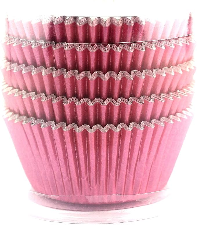 Foil Cupcake Liners Valentine's Day Standard Baking Cups 100 Pcs (Pink)