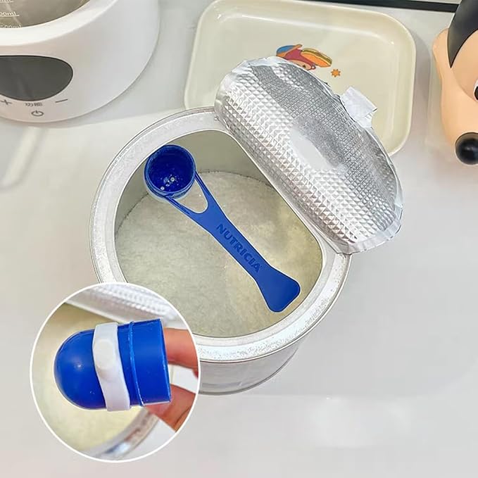 Ouliget Milk Powder Spoon Magnetic Fixator,Measuring Spoons Hang Magic Ring Prevent Falling,Scoops Companion for Creatine Coffee Grains Spices Powders,Fits in Jars,2 Pieces