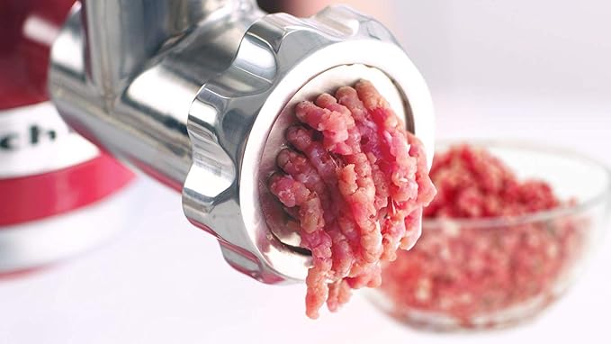 GVODE Stainless Steel Meat Grinder Attachment for KitchenAid Stand Mixer, Food Grinder attachment with 4 Grinding Plates, 3 Sausage Stuffer Tubes, 2 Grinding Blades, Mixers Accessories for Kitchen Aid