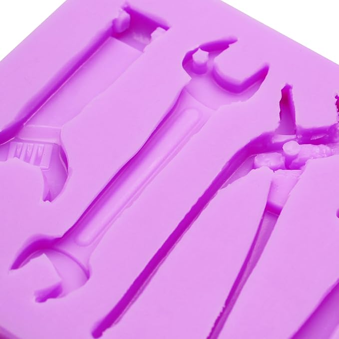 3 Pieces Hand Tools Silicone Fondant Molds, Construction Tool Molds | for Chocolate Cookie Cupcake Decorating Toppers Candy Polymer Clay Resin Crafts Birthday Party