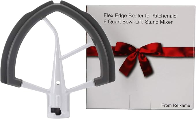 Flex Edge Beater for Kitchen Aid Mixer 6 Quart Bowl-Lift Stand Mixer Bowls | 6 QT Flat Edge Beater with Flexible Silicone Edges Bowl Scraper