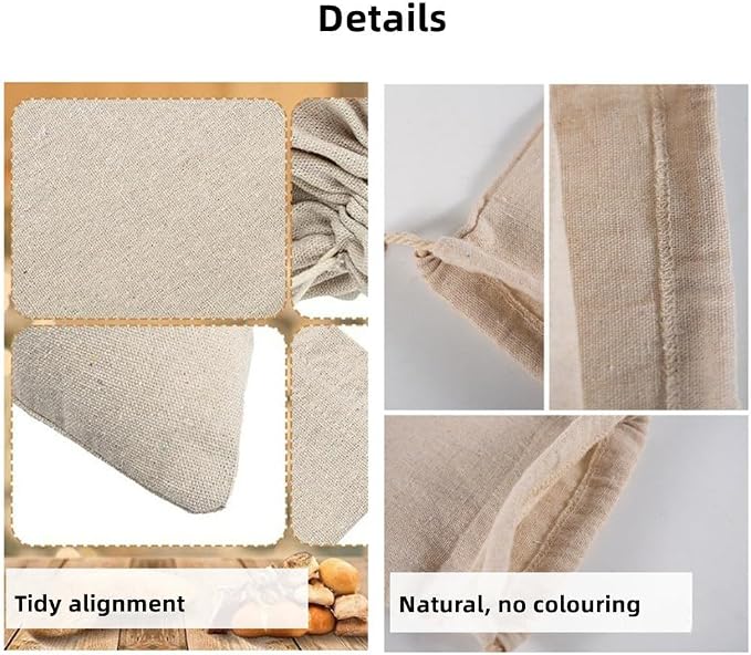 XZJMY Bread Bags for Homemade Bread,Linen Bread Bags,Reusable Breads Bags,Bread Storage for Artisan Bread - Bakery & Baguette (25.2"x5.7")
