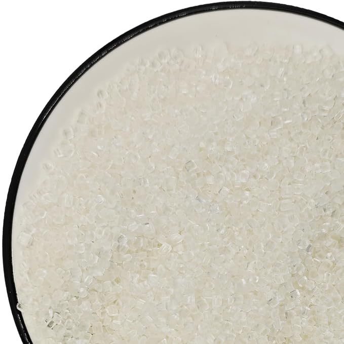 Edible Decorative 5 Ounce Coarse Crunchy Large-grained White Sanding Sugar Sprinkles for Baking, Sparkling Crystals for Cakes, Cookies, Cupcakes, Ice Cream Topping and Rimming Sugar