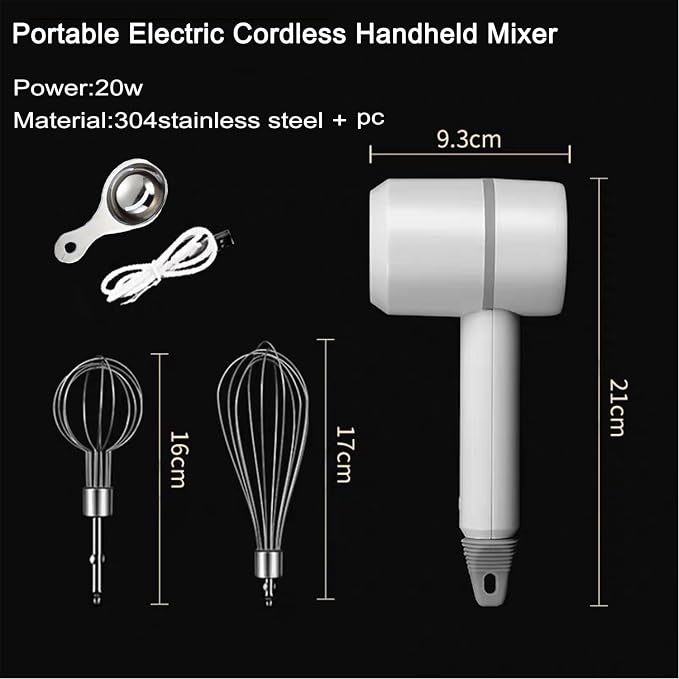 Hand Mixer,3-speed Portable Hand Mixer with Twin Mixer Whips and Egg Separator for Kitchen Baking and Cooking