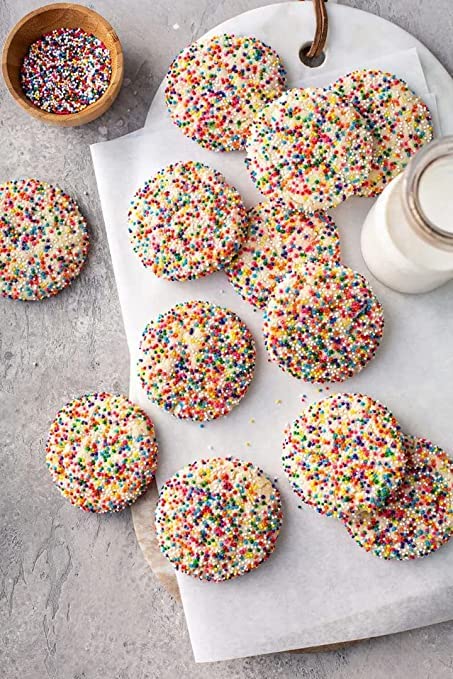 Rainbow Nonpareil Sprinkles - 1.8 Pounds - Non-Pareil Topping for Ice Cream - Bulk Rainbow Sprinkles For Cookies, Cupcakes, Cake Decorating