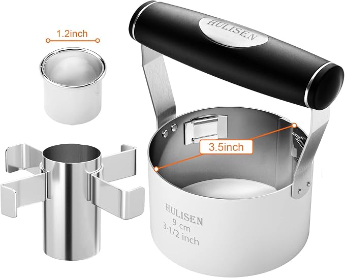 HULISEN Donut Cutter with Removable Center, 3.5" Stainless Steel Doughnut Cutter with Soft Grip Handle, Donut Cookie Cutters for Baking