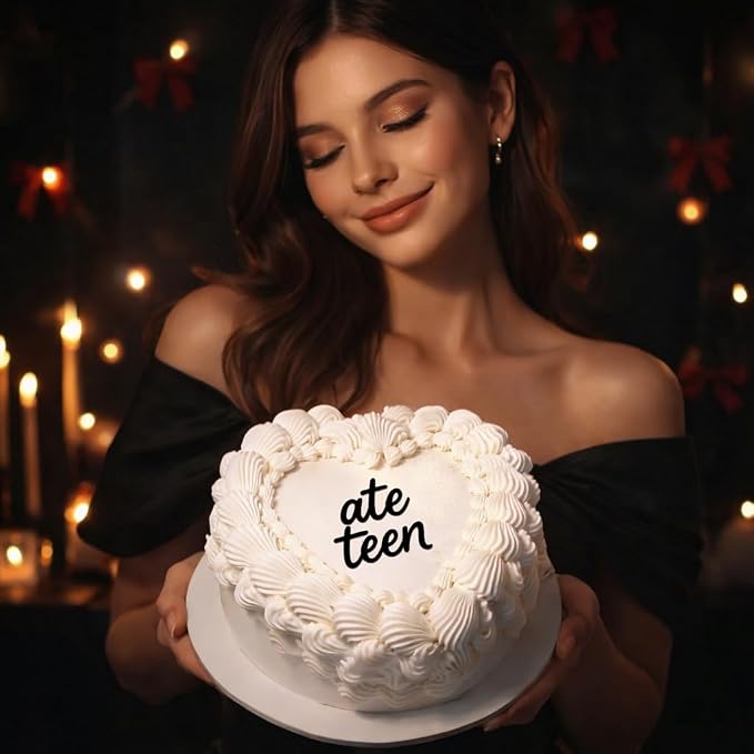 Ate Teen Cake Topper – Acrylic 18th Birthday Cake Decoration, Funny Eighteen Cake Sign, Reusable Cake Topper for Men & Women Party Supplies (Ate teen)