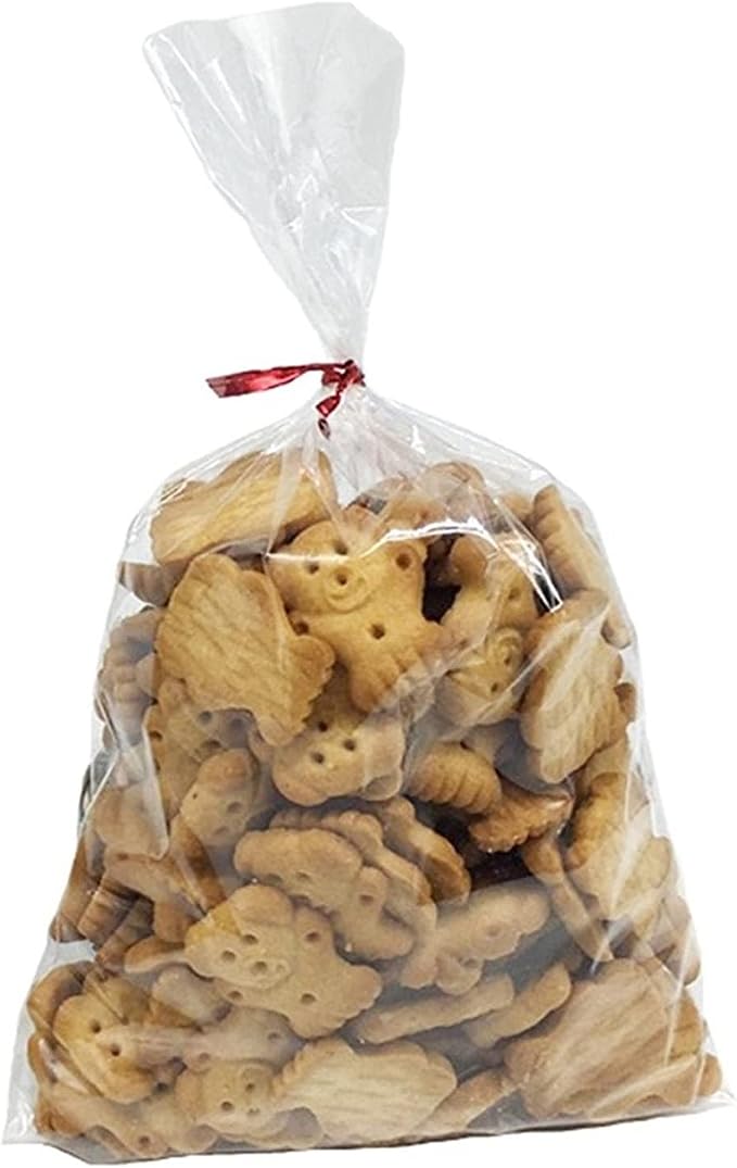Brandon-super 100 Pcs 8 in x 6 in Clear Flat Cello Cellophane Treat Bags Good for Bakery,Popcorn,Cookies, Candies,Dessert, Birthday 1.4mil.Give Metallic Twist Ties!