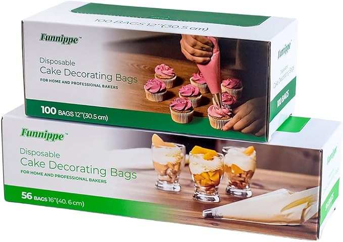 Disposable Piping Bags, 16 Inch Cake Decorating Bags, Anti-Burst Pastry Bags for Cakes and Cookies, Pack of 56