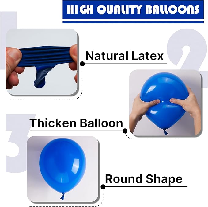 PartyWoo Royal Blue Balloons 127pcs Different Sizes Pack of 36 18 12 10 5 Inch Dark Blue Balloon Arch Kit for Baby Shower Gender Reveal Graduation Under The Sea Birthday Party Decorations Blue-Y5